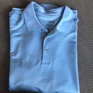 Gently worn. Men’s Teal striped polo. Size XL.